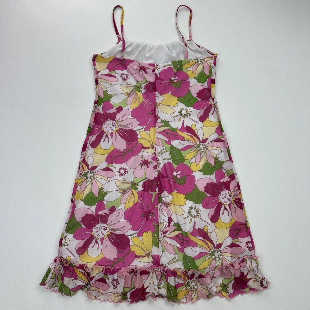 Y2K Faith Passion Floral Dress Womens Medium Pink Yellow Sleeveless Summer Style - Picture 5 of 6